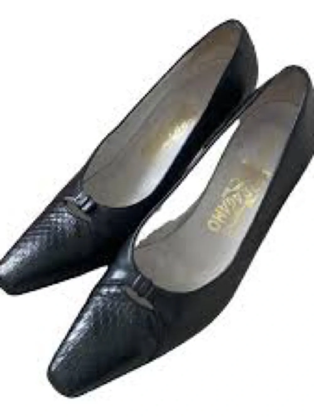 Salvatore Ferragamo Black Leather Pointed Toe Pumps (brand new)